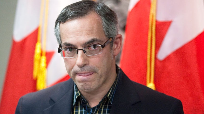 Federal Minister of Industry Tony Clement holds a press conference after issuing a statement about BHP Billiton and Potash Corp in Toronto on Sunday November 14, 2010. (Chris Young / THE CANADIAN PRESS)