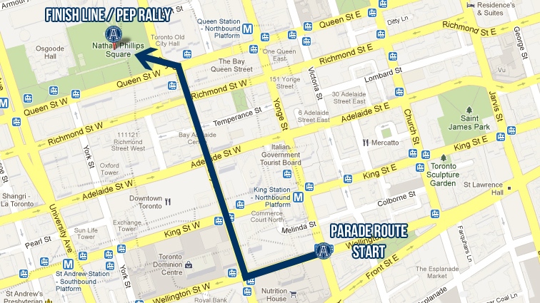 Toronto Argonauts Grey Cup Parade Route, 2012
