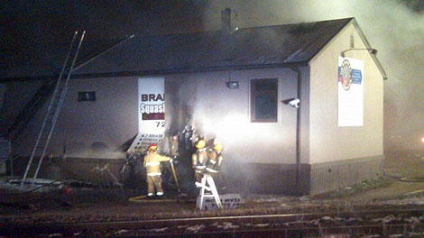 Crews were called to the blaze at the squash club in Brandon around 10 p.m. Sunday. 