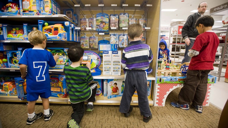 In this photograph taken by AP Images for Sears Holdings Corp., kids play with the toys and games on display during a Sears Toy Shops Grand Opening Event at the Fair Oaks Mall Sears in Fairfax, Va, on Saturday, Oct. 16, 2010. (Kevin Wolf/AP Images for Sears Holdings Corp.)