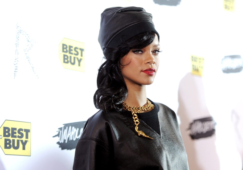 Singer Rihanna arrives for a fan meet and greet at the Best Buy Theater in New York on Tuesday Nov. 20, 2012. (AP / Evan Agostini/Invision)