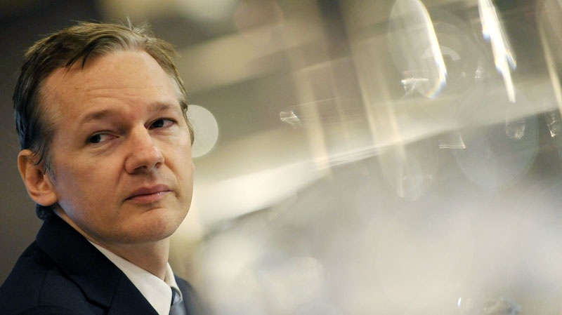 Founder of the WikiLeaks website, Julian Assange, speaks during a press conference in London, Saturday, Oct. 23, 2010. (AP / Lennart Preiss)