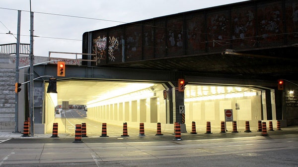 A new Dufferin Street underpass at Queen Street officially opens on Thursday, Nov. 18, 2010. (Tom Stefanac/CTV News)