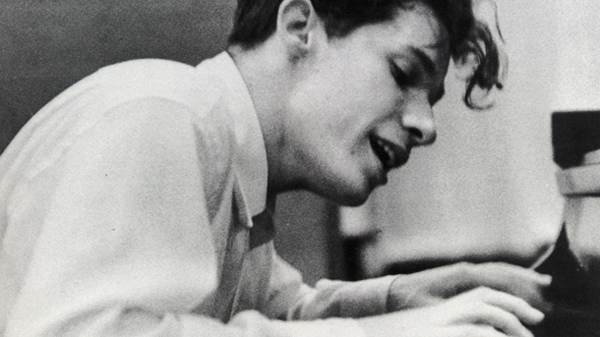 Glenn Gould at his debut recording of Bach's Goldberg Variations at Columbia Records, New York City in 1955. (Sony Music Entertainment)