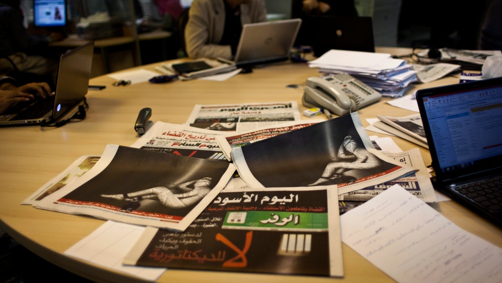 Newspapers in Cairo, Egypt on Dec. 3, 2012.