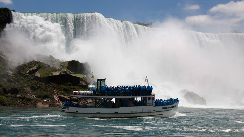 Maid of the Mist at base of the American Falls