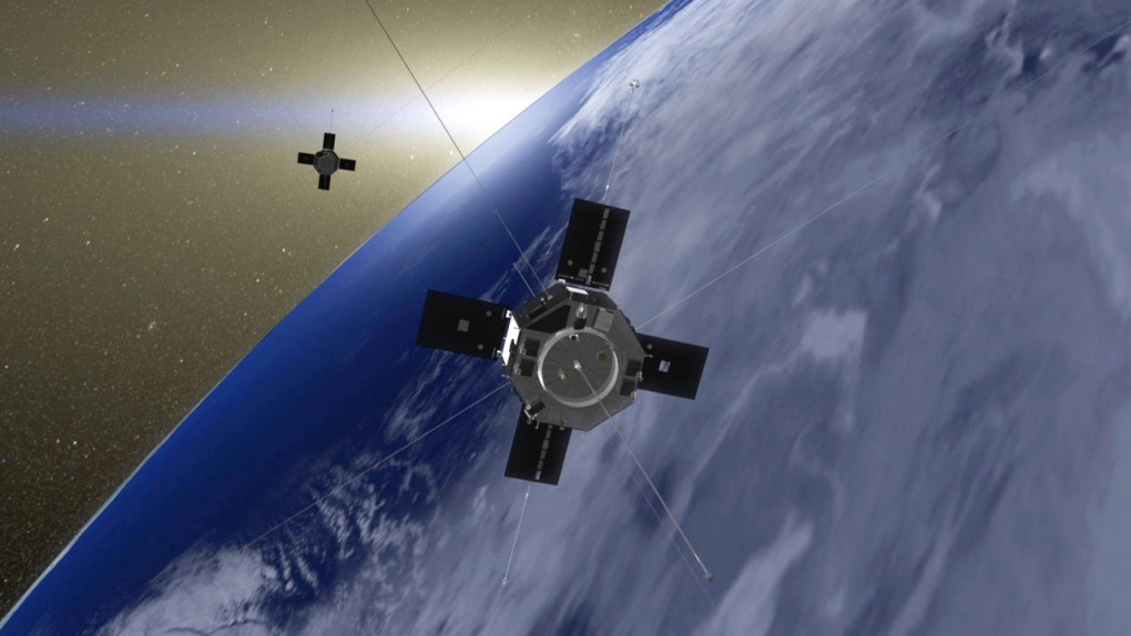 Rendering of the Van Allen Probes in orbit.