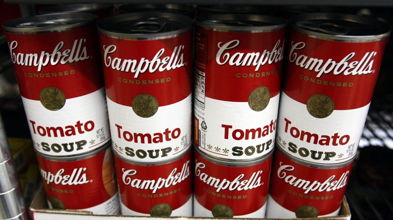 In this file photo taken Nov. 23, 2009, cans of Campbell's Tomato soup are on display at a grocery store in Palo Alto, Calif. (AP Photo/Paul Sakuma, file)