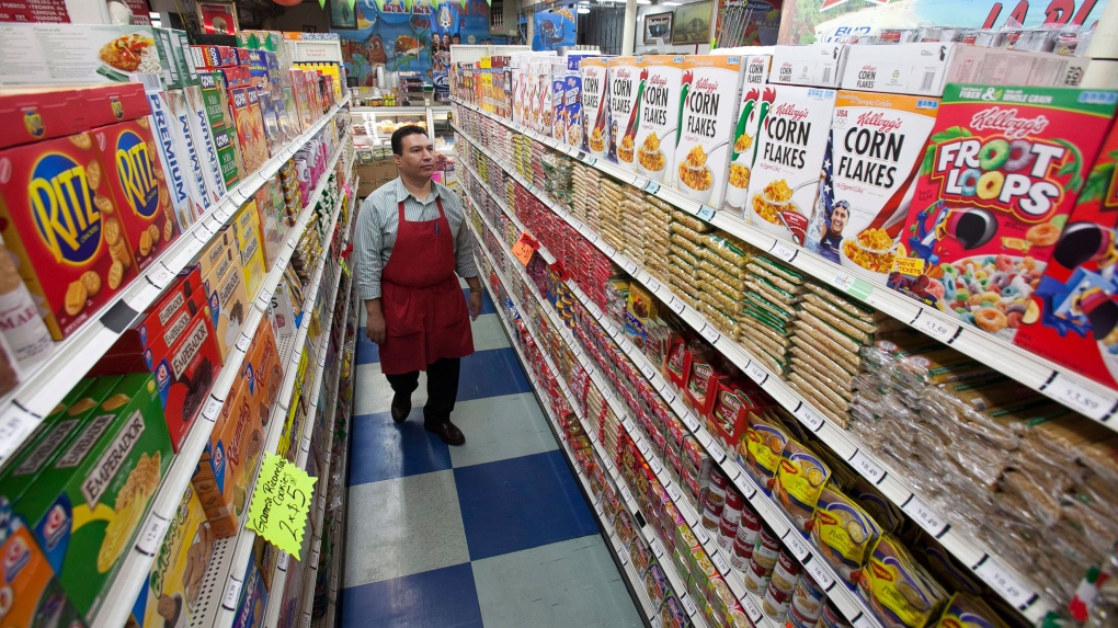 Grocery store food prices dip