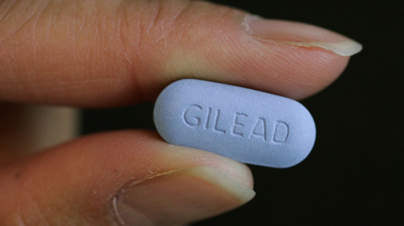 This May 26, 2006 file photo, shows a close up of Gilead Sciences Inc.'s Truvada pill in a lab in a Foster City, Calif. (AP Photo/Paul Sakuma, File)