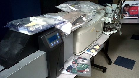 Seized equipment police say was used to counterfeit credit cards and commit identity theft. Nov. 24, 2010. (CTV) 