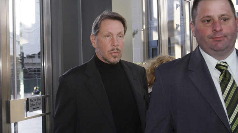 Oracle CEO Larry Ellison arrives at the Federal Building in Oakland, Calif., Monday, Nov. 8, 2010. Ellison is scheduled to testify Monday in Oracle's trial against archrival SAP. (AP Photo/Paul Sakuma)