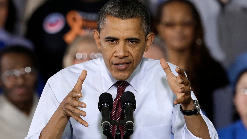 Obama rallying for upper-class tax hike