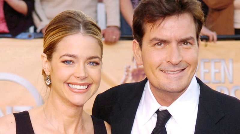 Charlie Sheen with then-wife Denise Richards for the 11th annual Screen Actors Guild Awards in Los Angeles, Feb. 5, 2005. (AP / Chris Pizzello)