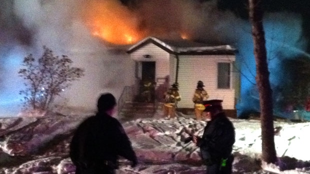 House, explodes, fire, AM