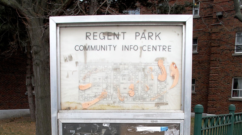 A  sign mapping out Regent Park now serves as a relic of the hope and excitement that once surrounded the creation of Canada�s first and largest socially-assisted housing project, now widely considered a failure.