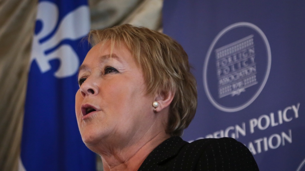 Pauline Marois, Premier of Quebec, delivers the ke