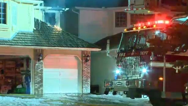 A fire broke out in the upper part of a home