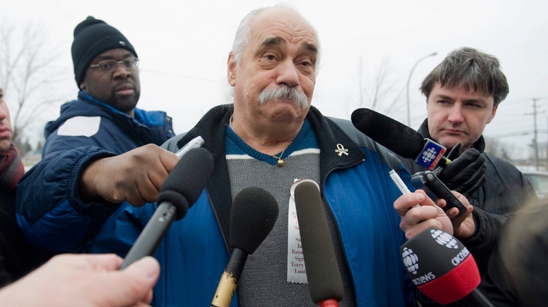 Raymond King speaks to reporters outside the Ste-Anne-des-Plaines federal prison near Montreal, Tuesday, Nov. 30, 2010. Clifford Olson was convicted of murdering a number of children in the 1980's including King's son, Raymond King Jr. (Graham Hughes / THE CANADIAN PRESS)  
