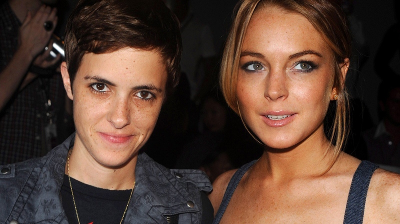 Lindsay Lohan and Samantha Ronson attend the Charlotte Ronson 2009 Spring Collection in Bryant Park during Fashion Week in New York, Sept. 6, 2008. (AP / Peter Kramer)