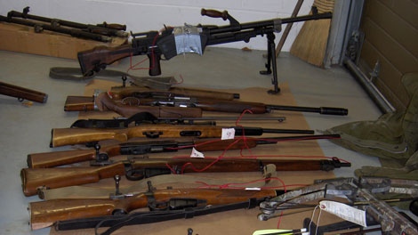 Police uncovered a secret room filled with weapons in a rural home near Kamloops. Dec. 1, 2010. (Shane Woodford)