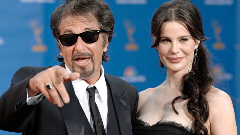 Al Pacino and Lucila Sola arrive at the 62nd Primetime Emmy Awards Sunday, Aug. 29, 2010, in Los Angeles. (AP / Matt Sayles)