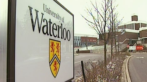 The entrance to the campus of the Unversity of Waterloo is seen on Thursday, Dec. 2, 2010.
