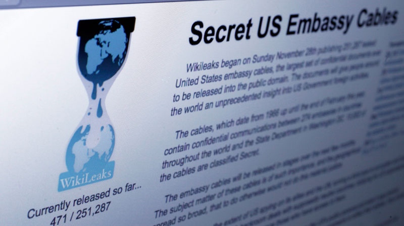 The Internet homepage of Wikileaks is shown in this photo taken in New York, Wednesday, Dec. 1, 2010. (AP / Richard Drew)