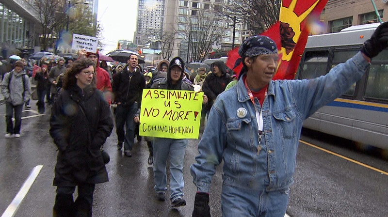 Supporters of Idle No More in Vancouver