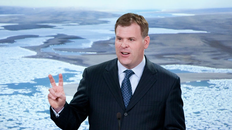 Minister of the Environment John Baird speaks with the media during a news conference in Ottawa, Monday, Dec. 6, 2010. (Adrian Wyld / THE CANADIAN PRESS)
