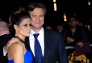 Colin Firth and his wife Livia Giuggioli arrive at the premiere of "Crossfire Hurricane" at the Odeon Leicester Square in this October 2012 file photo. (AP Photo / Invision / Joel Ryan)