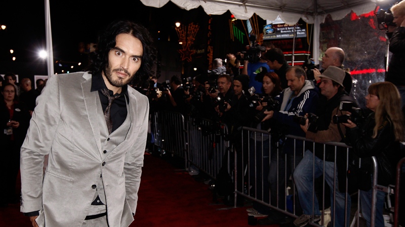 Russell Brand arrives at the premiere of 'The Tempest' in Los Angeles on Monday, Dec. 6, 2010. (AP / Matt Sayles)