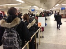 Via Rail customers stand in line waiting to board a delayed train to Ottawa at Union Station in Toronto Saturday, January, 05, 2013. (CP24/ Cristina Tenaglia)