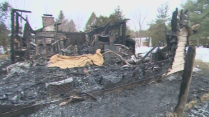 An early morning fire ripped through a residential home in Innisfil, Ont., on Saturday, Jan. 5, 2013.