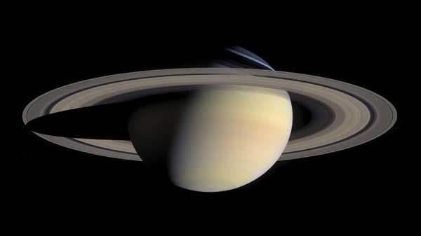 This Oct. 6, 2004 photo provided by NASA, taken by the Cassini Saturn Probe, shows the planet Saturn and its rings. (AP Photo / NASA)