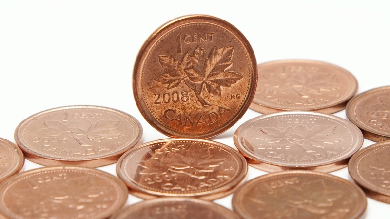 Canadian pennies are shown in Vancouver, Wednesday, May 26, 2010. (Jonathan Hayward / THE CANADIAN PRESS)