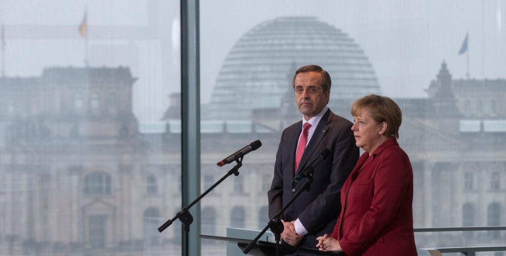 Merkel and Samaras in Berlin Jan. 8, 2013