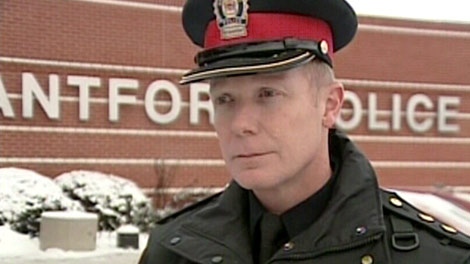 Brantford Police Insp. Kent Pottruff discusses the body found in the Grand River on Monday, Dec. 13, 2010.