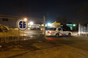 Toronto police are investigating after a body was discovered in an industrial area near Old Weston Road and St. Clair Avenue West on Saturday, Jan. 12, 2013. (CP24/ Tom Podolec)