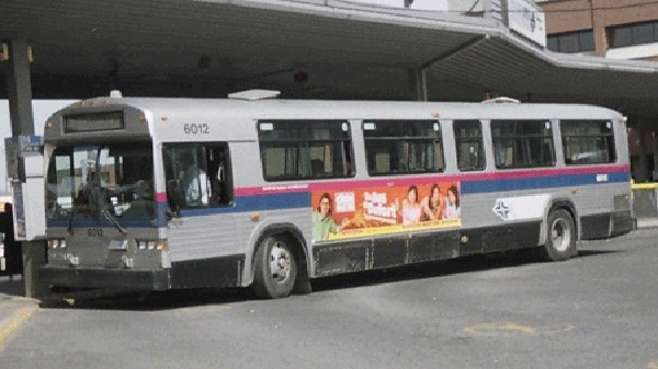 Soci�t� de transport de Laval bus at the Laval bus terminal.