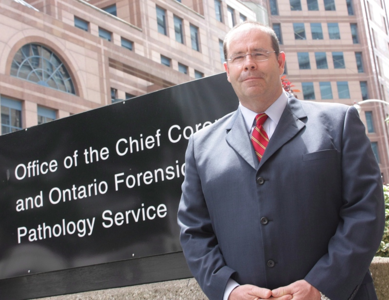 Dr. Andrew McCallum, the previous chief coroner of Ontario, is seen outside his Toronto offices in this May 2012 file photo. (Colin Perkel/THE CANADIAN PRESS)