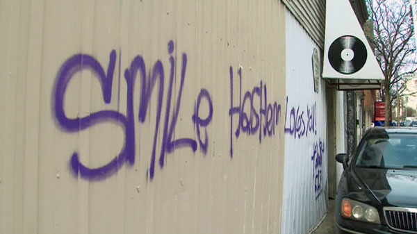 Toronto bylaw enforcement officers are out patrolling city streets asking building owners to remove graffiti.