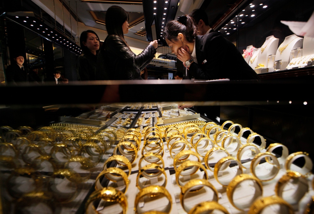 Gold for sale in Hong Kong on Jan. 18, 2013.