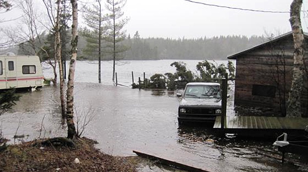 The storm damage from the Mira River in N.S. is seen on Dec. 23, 2010. (Tom Wylde/ MyNews)