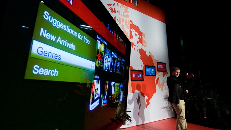 Reed Hastings, CEO of Netflix, announces Netflix's expansion to Canada in Toronto, on Wednesday, Sept. 22, 2010. (Adrien Veczan / THE CANADIAN PRESS)  