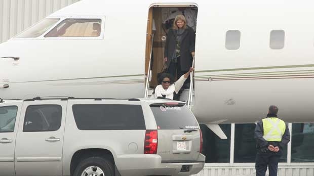 Oprah arrives in Calgary