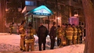 Firefighters responded to a fire in an apartment building on 104 Street Saturday night.