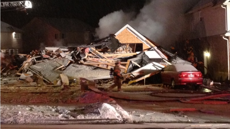 Home destroyed by explosion and fire on Activa Avenue in Kitchener on Sunday, January 27