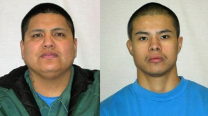 Royce Bear (left) and Brandon White are seen in these photos provided by RCMP.