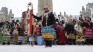 Native dancers rally during an 'Idle No More' gathering on Parliament Hill in Ottawa on Monday, Jan. 28, 2013. (Sean Kilpatrick / THE CANADIAN PRESS)
